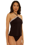 Trina Turk Bougainvillea Reversible Halter Neck Tankini Top Black Multi 12