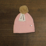 Steve Madden Womens Wide Cuff Beanie with Pom SMA5075M Light Pink