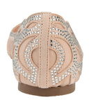 Journee Collection Womens Batavia Ballet Flat Embellished Nude Brown 6M