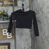 All In Motion Girls Seamless Long Sleeve T-Shirt 91465457 Black M