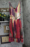 DKNY Womens Abstract V-Neck Belted Dress Midi Brush Stroke Brown Multi 10