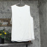 Calvin Klein Womens Sleeveless V-Neck Blouse Top 44C191G Tofu Off White XS