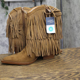 Universal Thread Womens Austin Fringe Western Ankle Boots 94463099 Tan Brown 8M