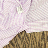 Miss Elaine Seersucker Womens Nightgown Pockets Zipper Lilac / White Check S