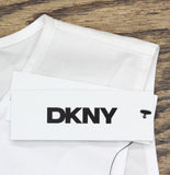 DKNY Womens Poplin Ruched Side-Twist Sleeveless Blouse Top UD5T0052 White M