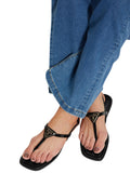 Guess Womens Strap Rainey Flat Sandal GWRAINEY Black 6.5M