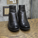 Franco Sarto Womens Vintage Block Heel Leather Booties 1674185ed09589 Black 6M