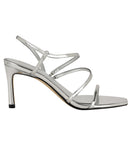 Calvin Klein Hadlee Stiletto Strappy Heels Silver Mirror Metallic Gray 8.5M