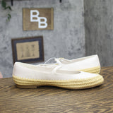 Universal Thread Womens Bea Flats Mary Jane Espadrille Cream / White 9.5M
