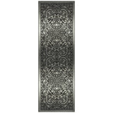Maples Rugs Pelham Medallion Runner Washable Rug Gray Tonal 2 ft x 6 ft
