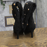 A New Day Justice Studded Faux Suede Mid-Calf Boots 94568947 Jet Black 10M