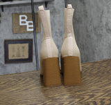 Journee Collection Womens Tru Comfort Foam Noralinn Booties Knit Beige Brown 6W