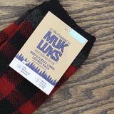 Muk Luks Mens Fleece Lined Lounge Socks Red / Black Plaid One Size