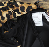 Bar III Womens Lace-Up Cheetah Print One Piece Swimsuit Natural Brown S
