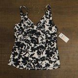 Island Escape Monterey Printed Tankini Swim Top N760933 Black / White 10