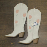 Universal Thread Womens Dixie Bone Floral Western Cowboy Boots Off White 8M