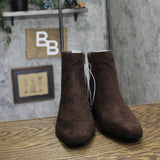 Universal Thread Block Heel Ankle Boots with Memory Foam Insole Brown 6.5W