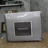 Vera Wang Waffle Pique Duvet Cover Set Cotton 3-Piece Pewter Gray King