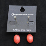 New York & Company Dangly Gemstone Drop Earrings Gold / Red 2"