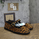 Universal Thread Leopard Print Flats with Buckle Strap Dark Brown / Black 9.5M