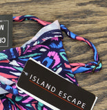 Island Escape Womens Tahiti Bandini Top Swim Tankini P760847 Blue Multi 16