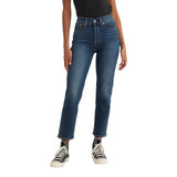 Levi's Womens Wedgie Button Fly Straight Jeans Indigo Here We Go Blue 26x28