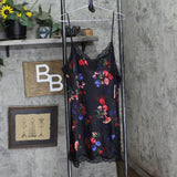 INC International Concepts Floral Chemise Nightgown Midnight Garden Black 2XL