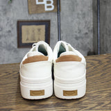Dr. Scholl's Essential Womens Platform Sneakers H4978F1-102 White Tan 8.5M