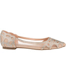 Journee Collection Womens Batavia Ballet Flat Embellished Nude Brown 6M