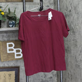 Jenni Womens Crewneck Pajama Sleep Shirt Top 100164261MS Red Wine L