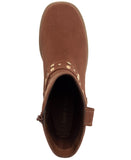 Sun + Stone Womens Norahh Moto Midshaft Booties Russet Microsuede Brown 8M