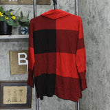Calvin Klein Womens Lightweight Cowl Neck Pullover Sweater Red / Black L