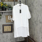 DG2 by Diane Gilman Womens Button Front Hi-Low Blouse Shirt Top 729011 White L