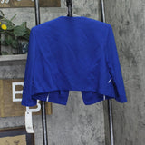 Ny Collection Cropped Open Front Textured Jacket PNY9115 Cobalt Lucenda Blue 10P