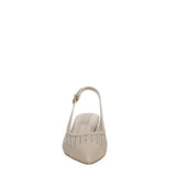 Franco Sarto Pump Faux Leather Woven Alabaster Off White MISMATCH (7.5M/8M)