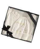 Charter Club Womens Cashmere Hat Gloves Scarf 3-Piece Set Vanilla Ice Off White