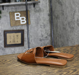 A New Day Womens Deidra Slide Sandals 92611841 Cognac Brown 8M