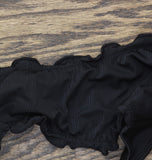 Salt + Cove Womens Juniors Ruffle-Trim Bralette Bikini Top SC24052BT Black M