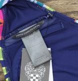 Vince Camuto Womens Floral Fiji Ring Bikini Top Swim V1J775 Blue Multi L