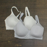 Carole Hochman Womens Wirefree Sealmless Comfort Bra  2-Pack Gray / Cloud L
