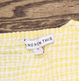 And Now This Womens Gingham Puff Sleeve Woven Mini Dress Yellow / White XL