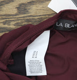 La Blanca Goddess High Neck Keyhole One Piece Swimsuit Dark Cherry Purple 6