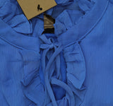 DKNY Womens Ruffled Above Knee Sheath Dress DD1JI167 Blue 6