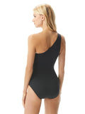 Michael Michael Kors Iconic Solids One-Shoulder One-Piece Swimsuit Black 14