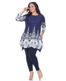 White Mark Womens Knit Plus Size Dulce Tunic Top PS1326-41-1XL