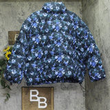 Woolrich X TGT Winter Floral Full Zip Collared Neck Patch Puffer Jacket Blue 3X