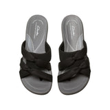 Clarks Breeze Rae Cam Slip-On Sandals 26182100 Black / Gray 9.5M