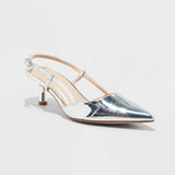 A New Day Women's Annette Slingback Heels 89254857 Silver Gray 6M