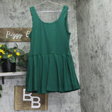 Wild Fable Lace Drop Waist Mini Skater Dress with Built-In Briefs Green L