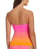 Bleu By Rod Beattie the Heat Bandeau Tankini Swimsuit Top Rosa Pink Multi 14